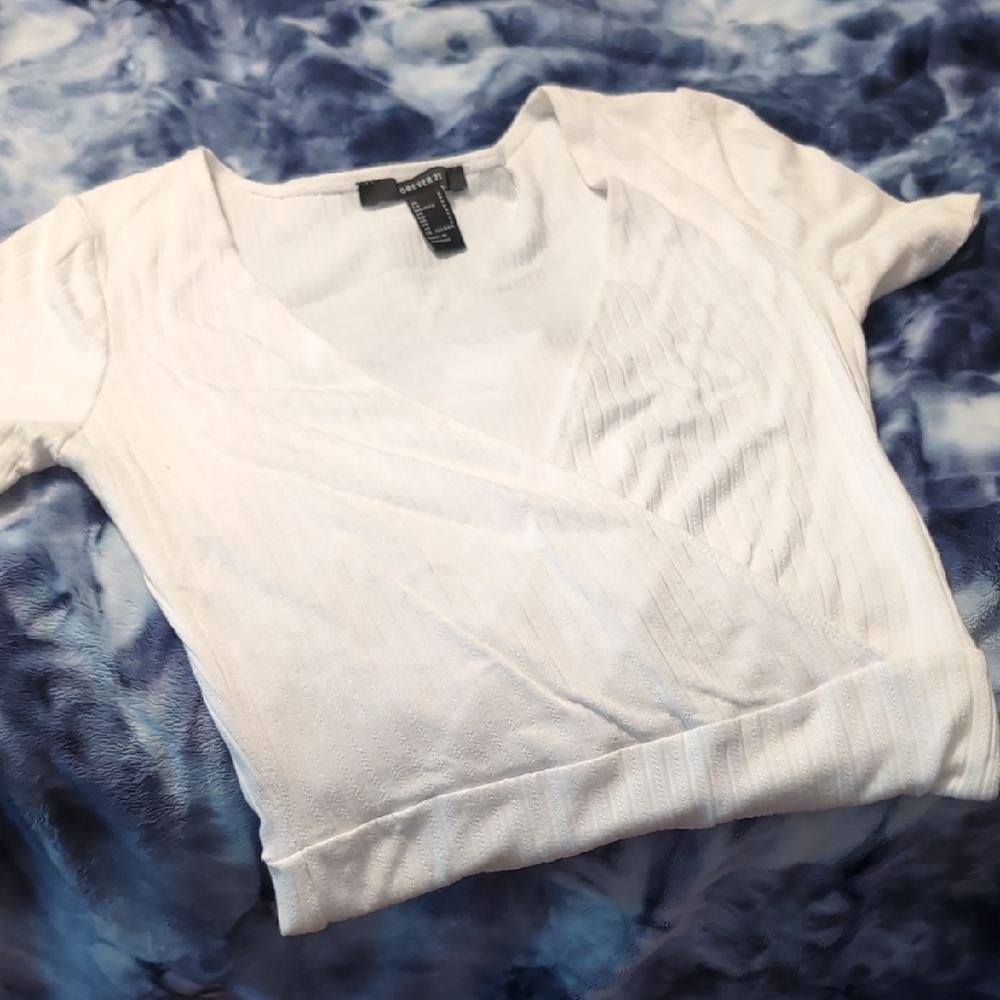Hollister White V-Neck Blouse